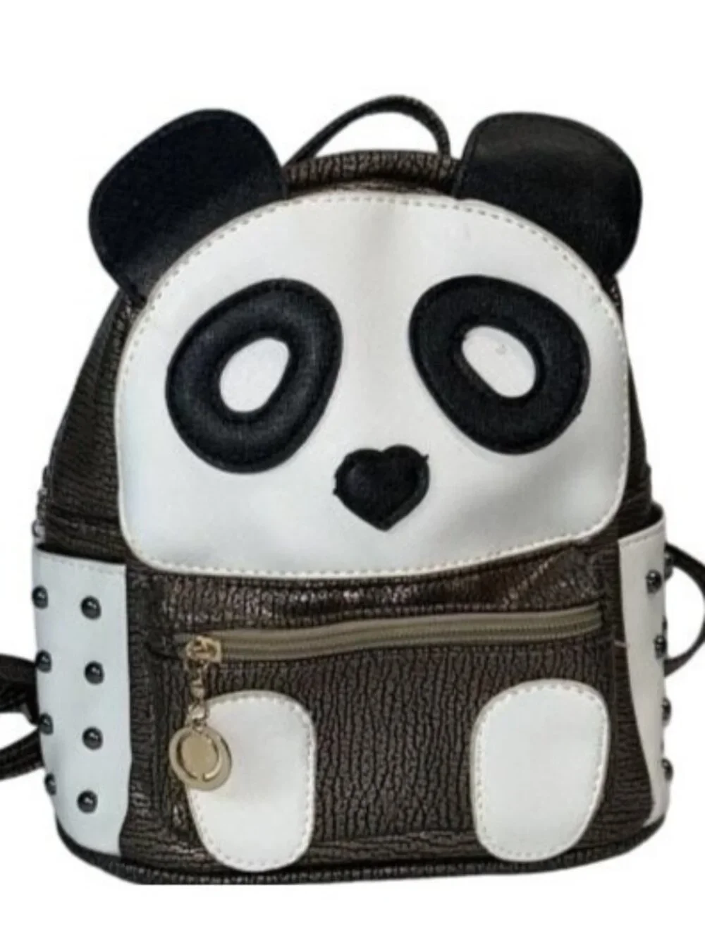 Kingseven PU Rivet Mini Panda Backpack Schoolbag Adorable Back to School